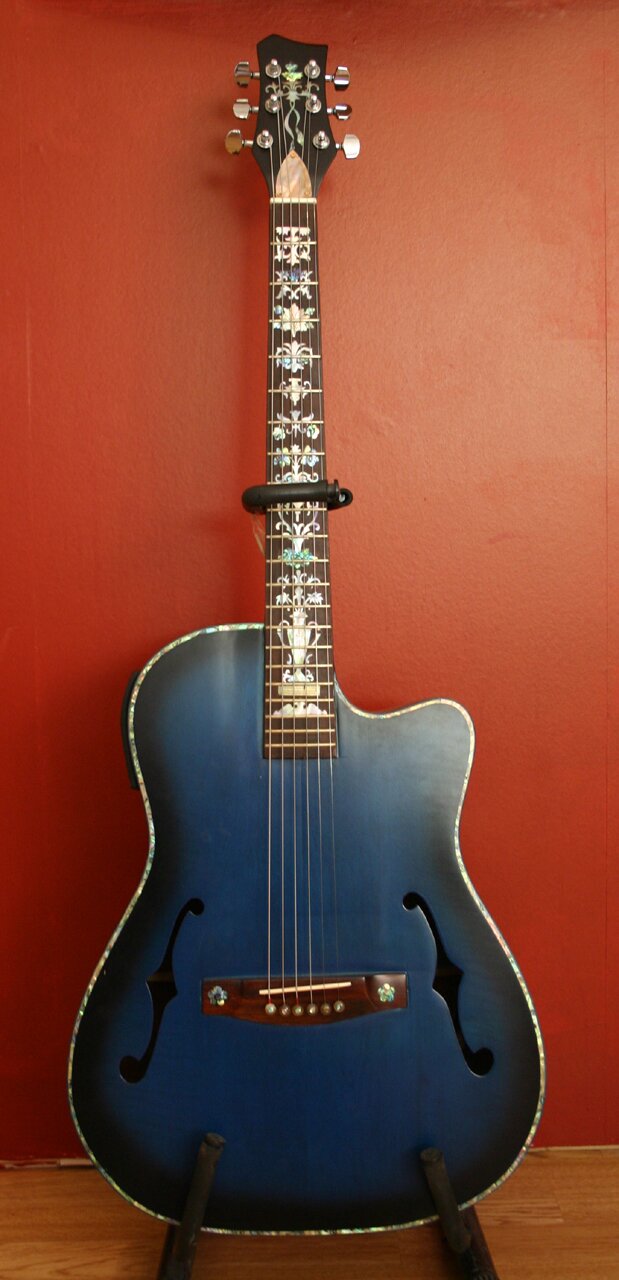 Unbranded F-hole semi-acoustic guitar