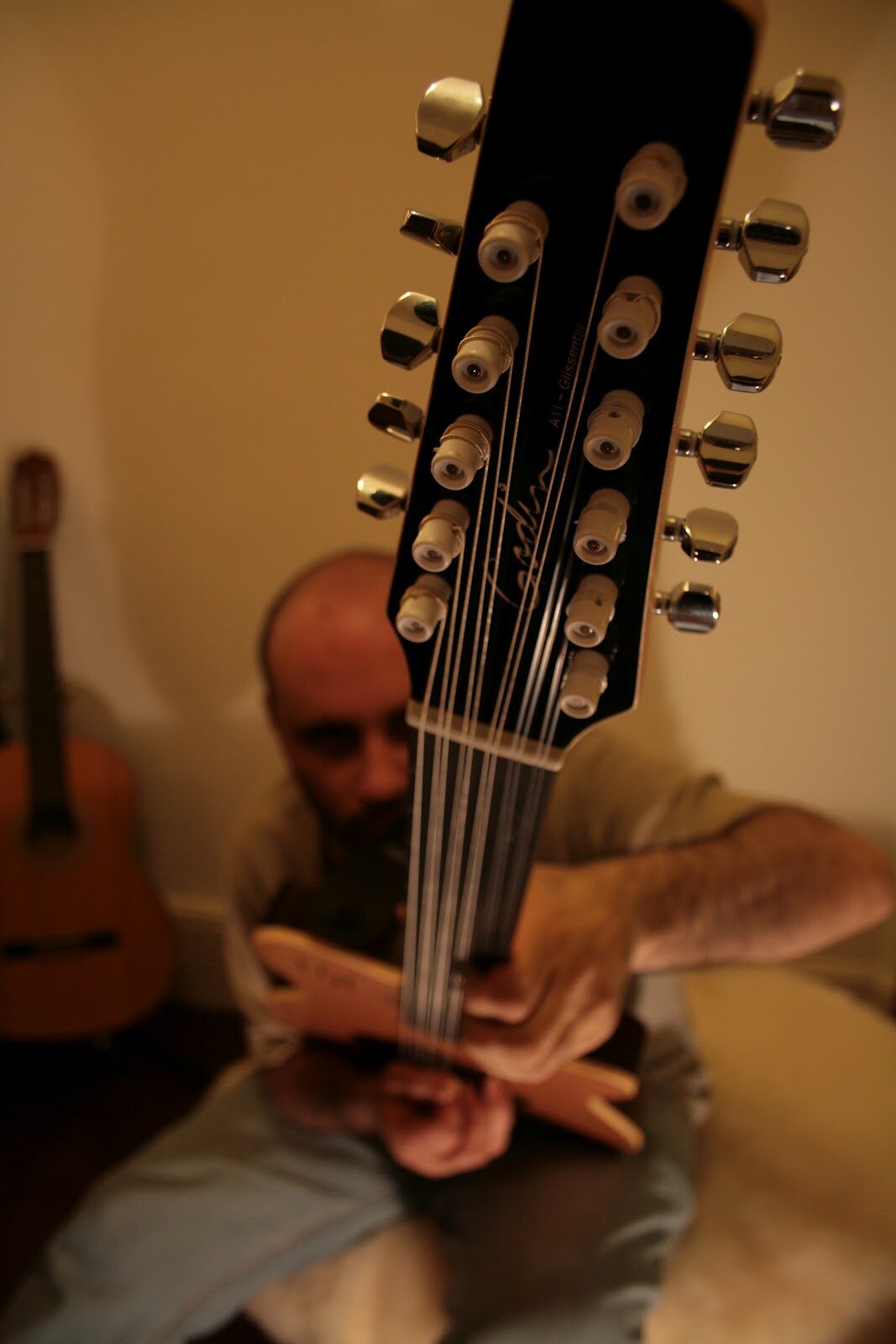 Malcolm Callus's main flamenco acoustic and 11-string Glissentar